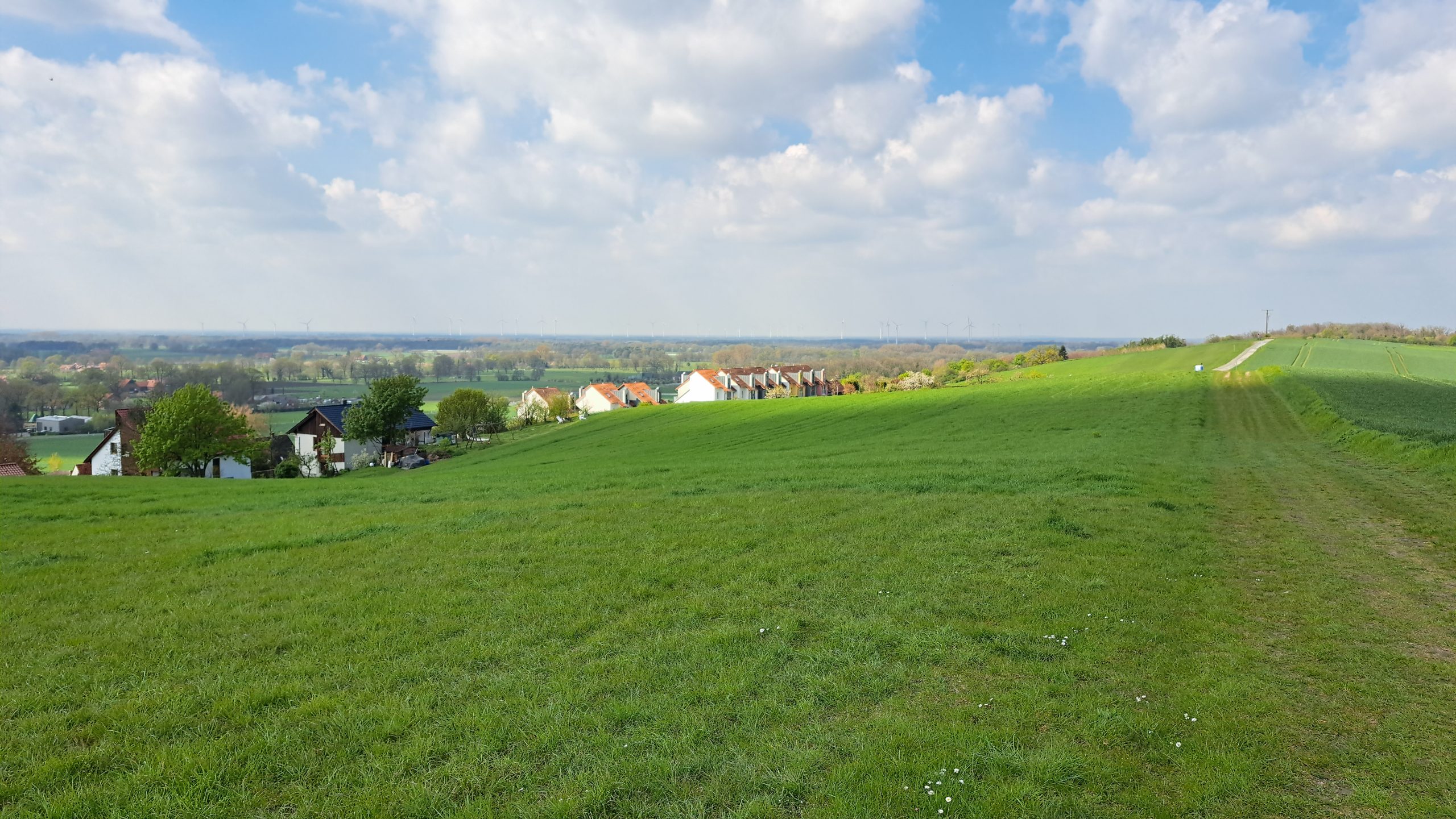 Panorama über Felder und Dorf bei Brochterbeck