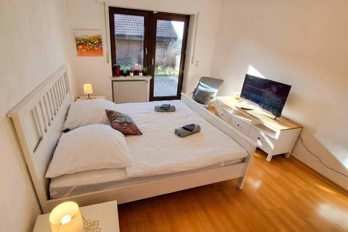 Schlafzimmer 1 — Ferienwohnung Brochterbeck, Teutoburger Wald