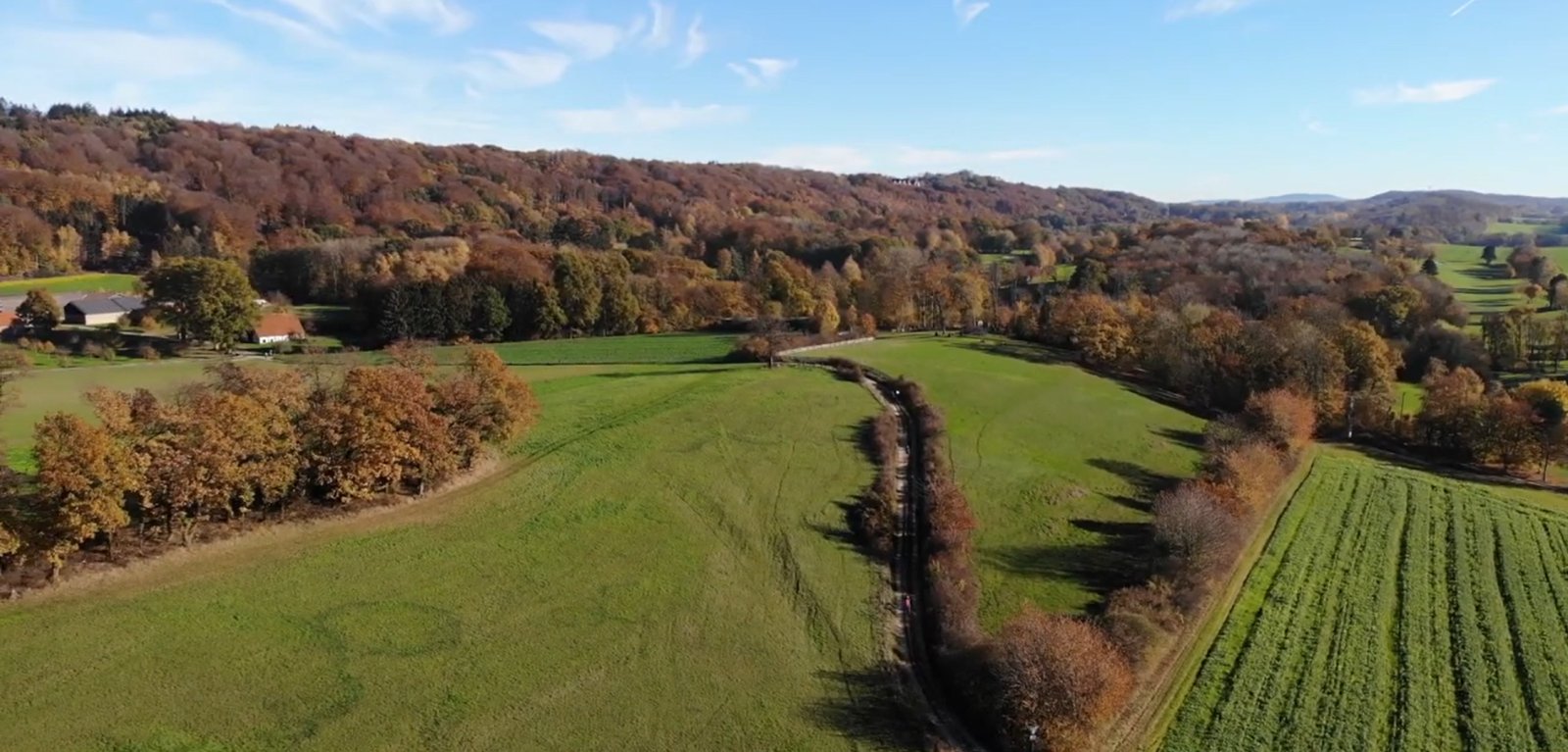Weiter Blick über Felder und Wälder im Teutoburger Wald bei Tecklenburg